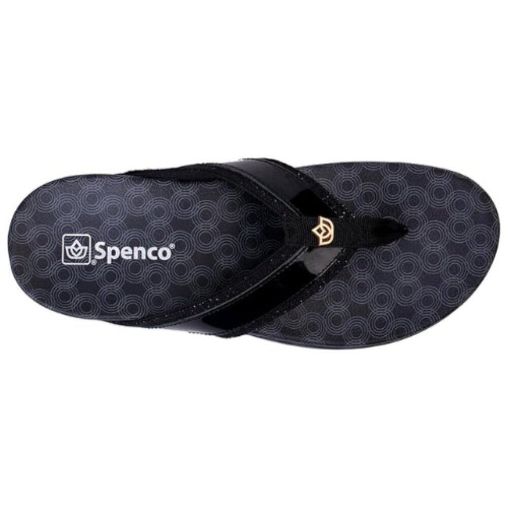 Spenco Women's Cabo Orthotic Flip-Flop Size 5.5D (Wide) BLACK
